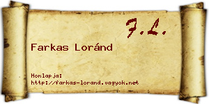Farkas Loránd névjegykártya