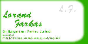 lorand farkas business card
